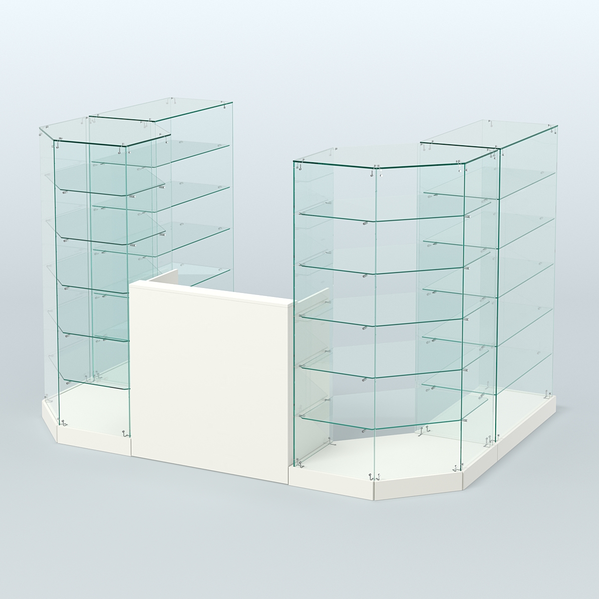 Торговый стеклянный павильон Абсолют №2 (открытый) (4.13 кв.м) Белый