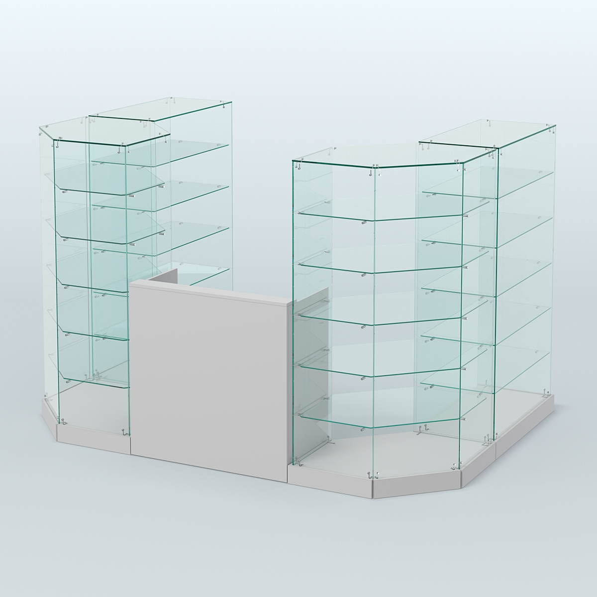 Торговый стеклянный павильон Абсолют №2 (открытый) (4.13 кв.м) Серый