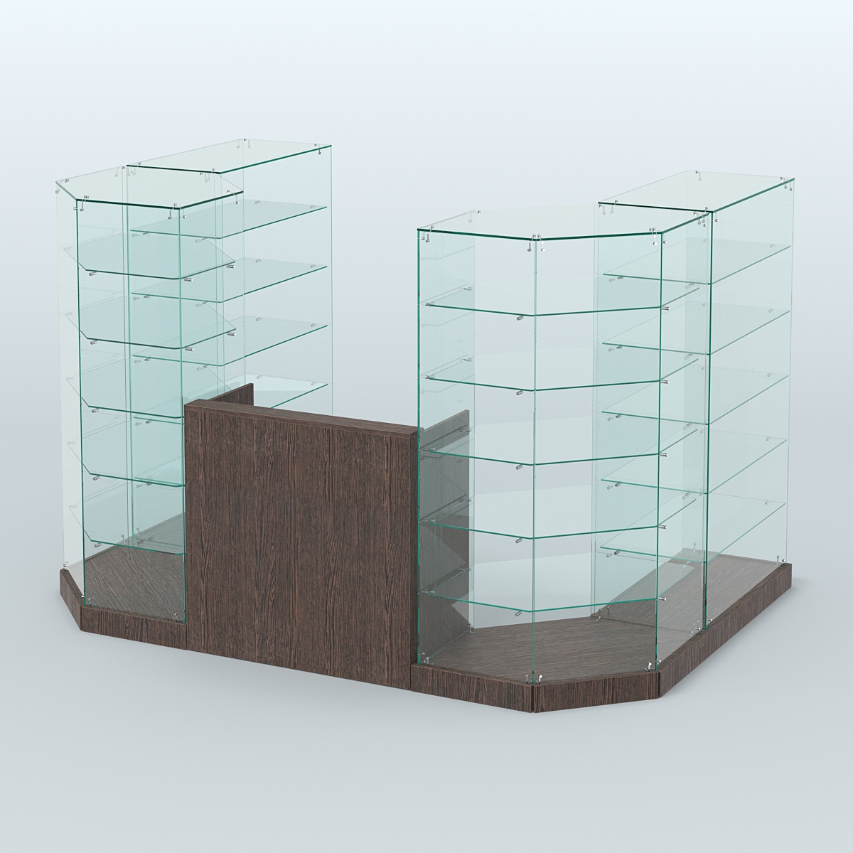 Торговый стеклянный павильон Абсолют №2 (открытый) (4.13 кв.м) Дуб Венге