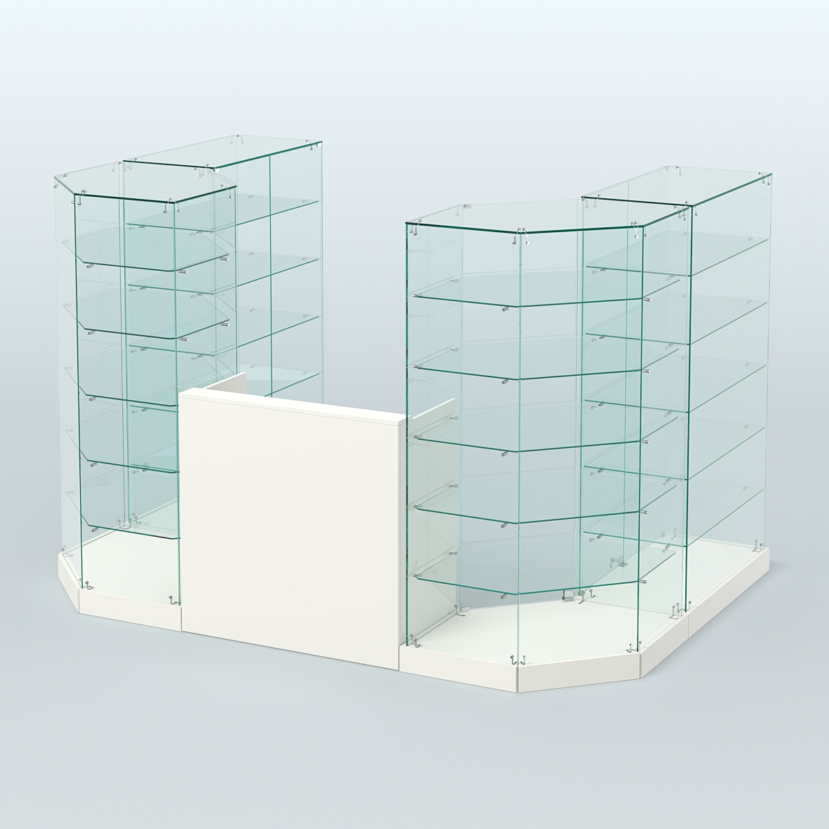 Торговый стеклянный павильон Абсолют №2а (закрытый) (4.13 кв.м) Белый