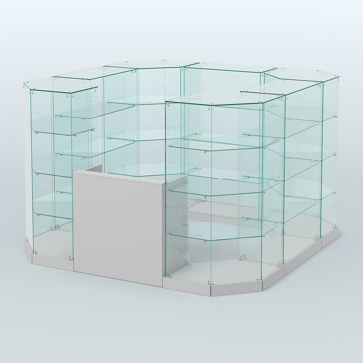 Торговый стеклянный павильон Абсолют №3 (открытый) (6, 05 кв.м) Серый