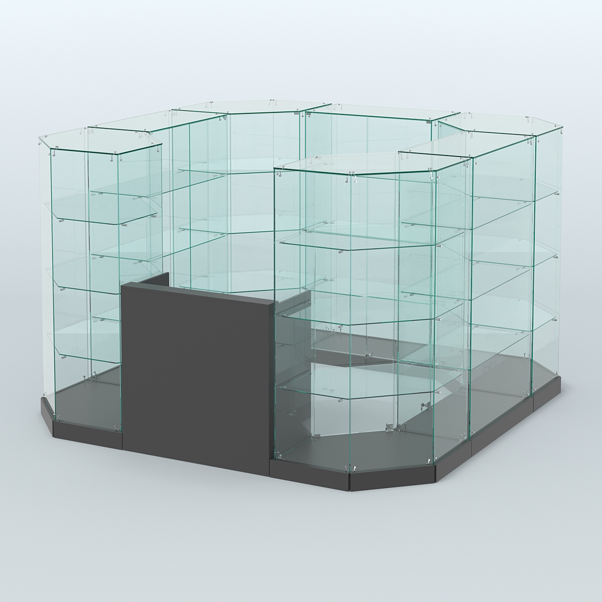 Торговый стеклянный павильон Абсолют №3а (закрытый) (6, 05 кв.м) Черный