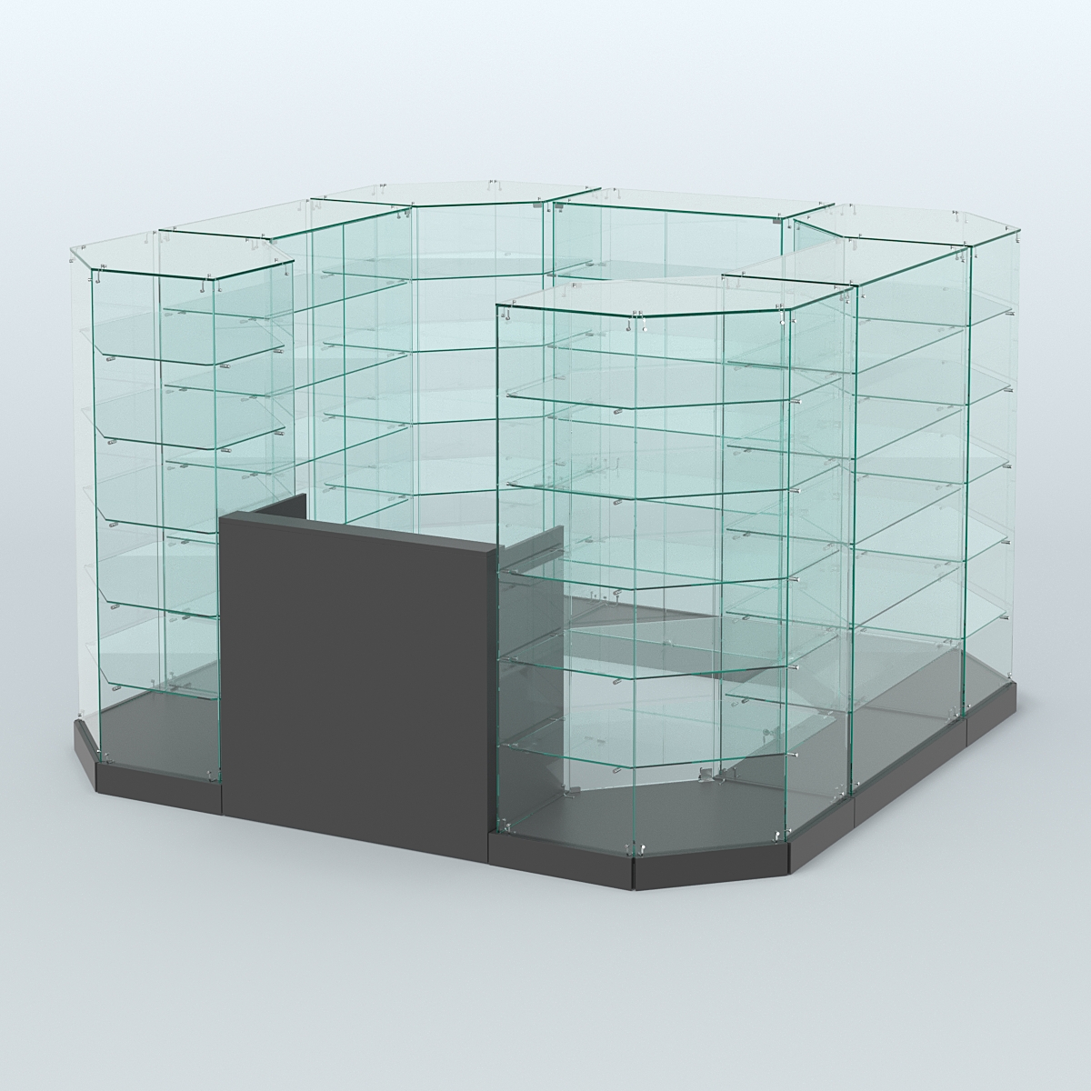 Торговый стеклянный павильон Абсолют №4а (закрытый) (6, 05 кв.м) Черный