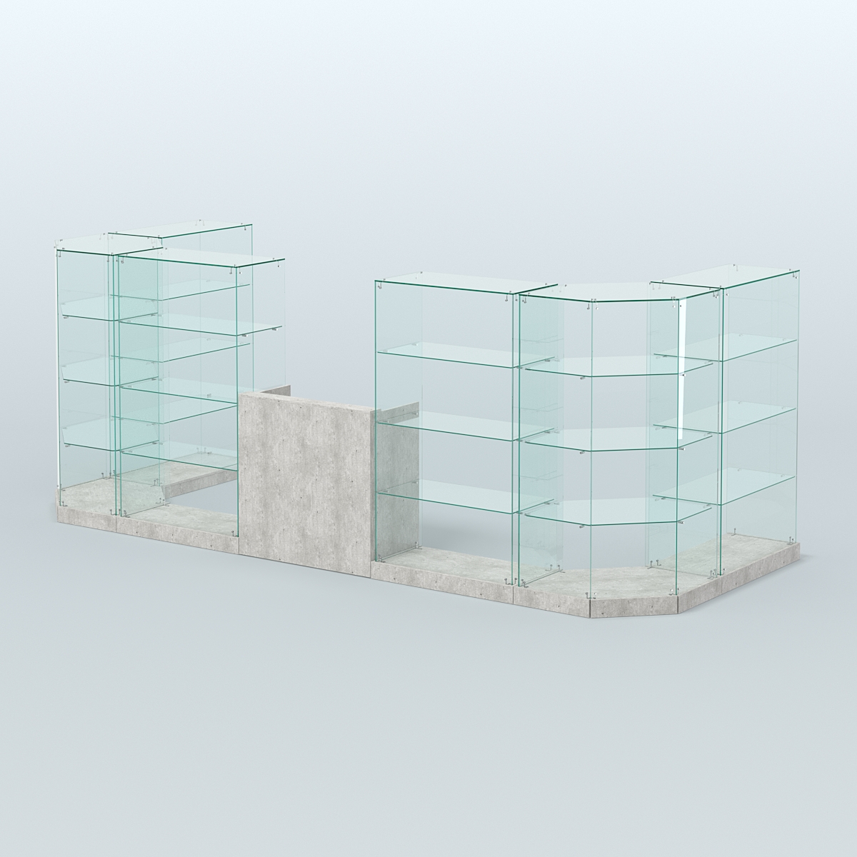 Торговый стеклянный павильон Абсолют №5 (открытый) (7, 15 кв.м) Метрополитан Грей