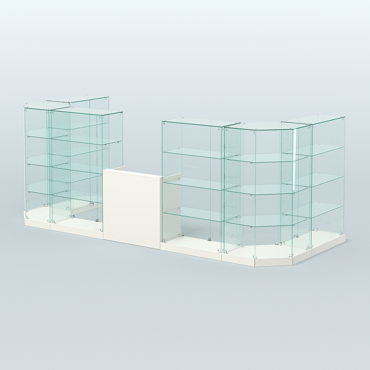 Торговый стеклянный павильон Абсолют №5а (закрытый) (7, 15 кв.м) Белый