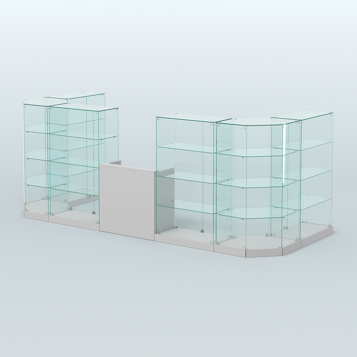 Торговый стеклянный павильон Абсолют №5а (закрытый) (7, 15 кв.м) Серый