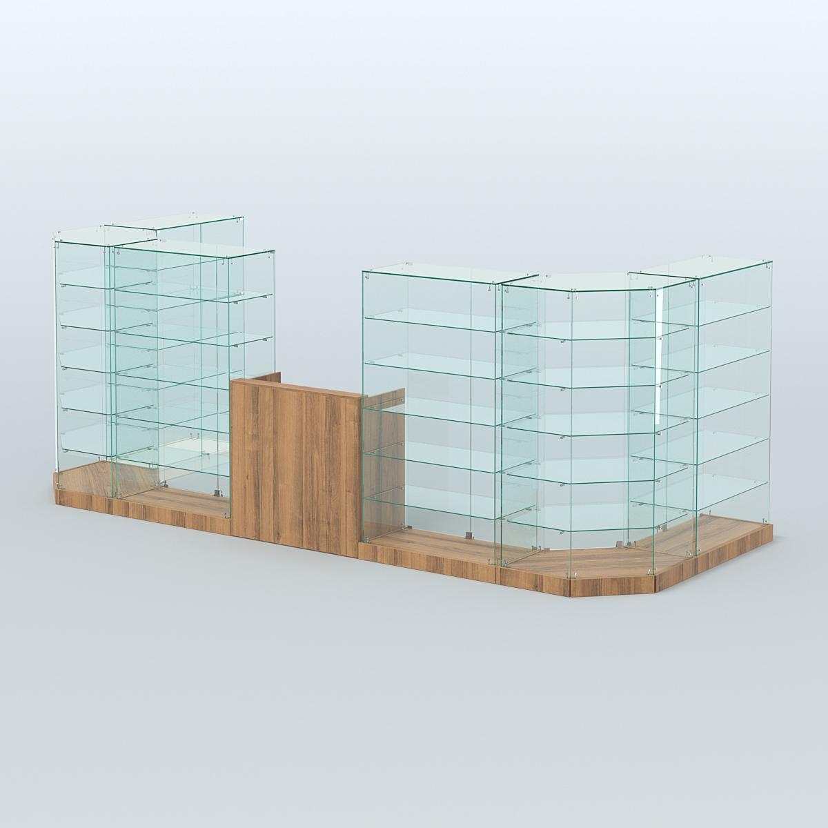 Торговый стеклянный павильон Абсолют №6а (закрытый) (7, 15 кв.м) Орех