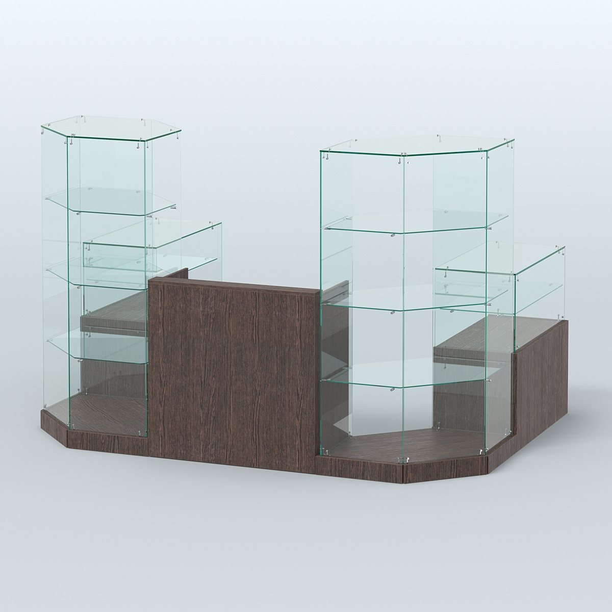 Торговый стеклянный павильон Абсолют №7 (открытый) (4, 13 кв.м) Дуб Венге