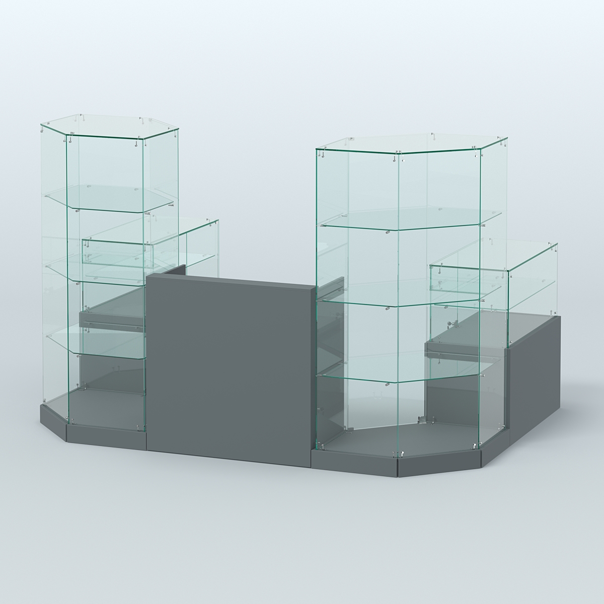 Торговый стеклянный павильон Абсолют №7а (закрытый) (4, 13 кв.м) Темно-Серый