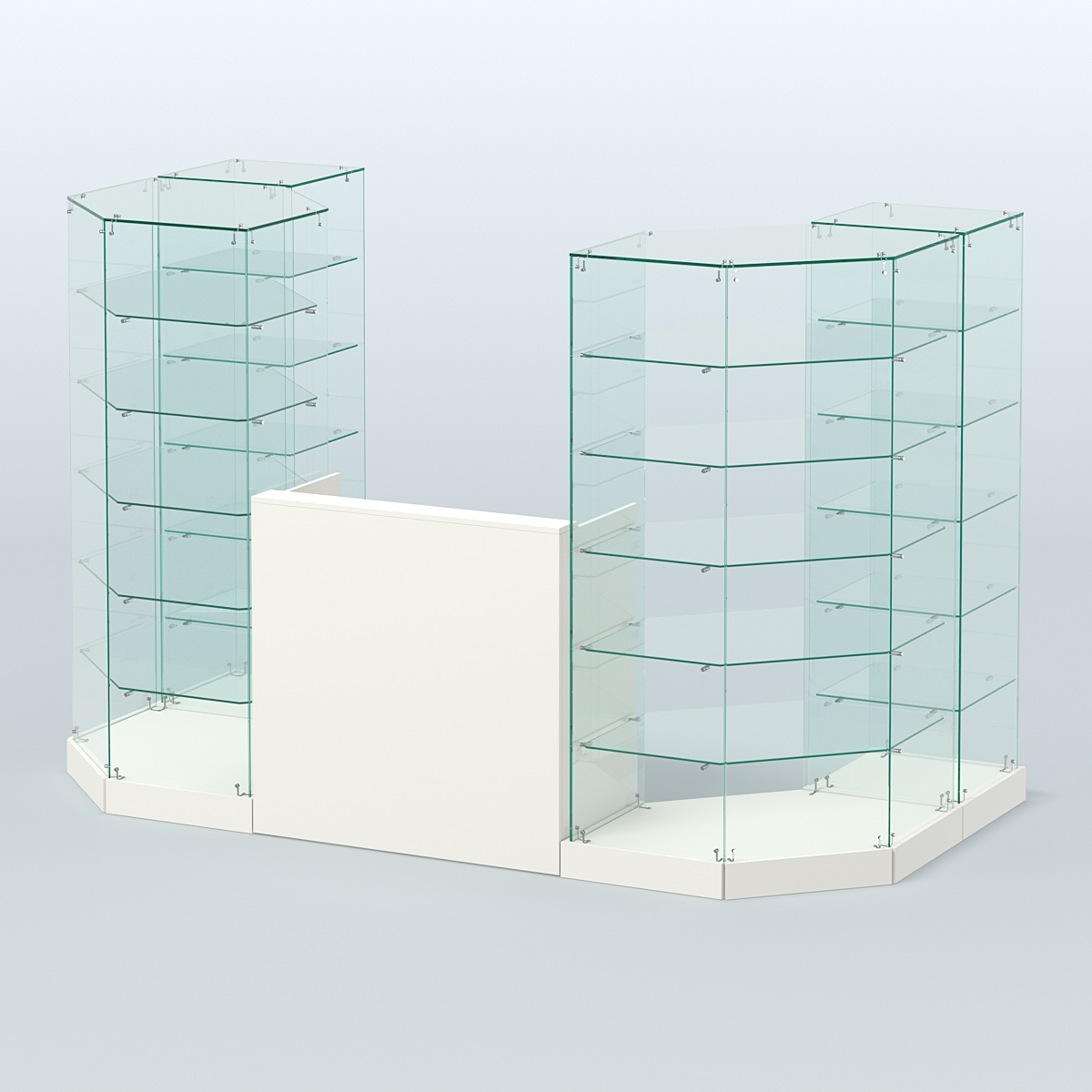 Торговый стеклянный павильон Абсолют №8 (открытый) (3 кв.м) Белый