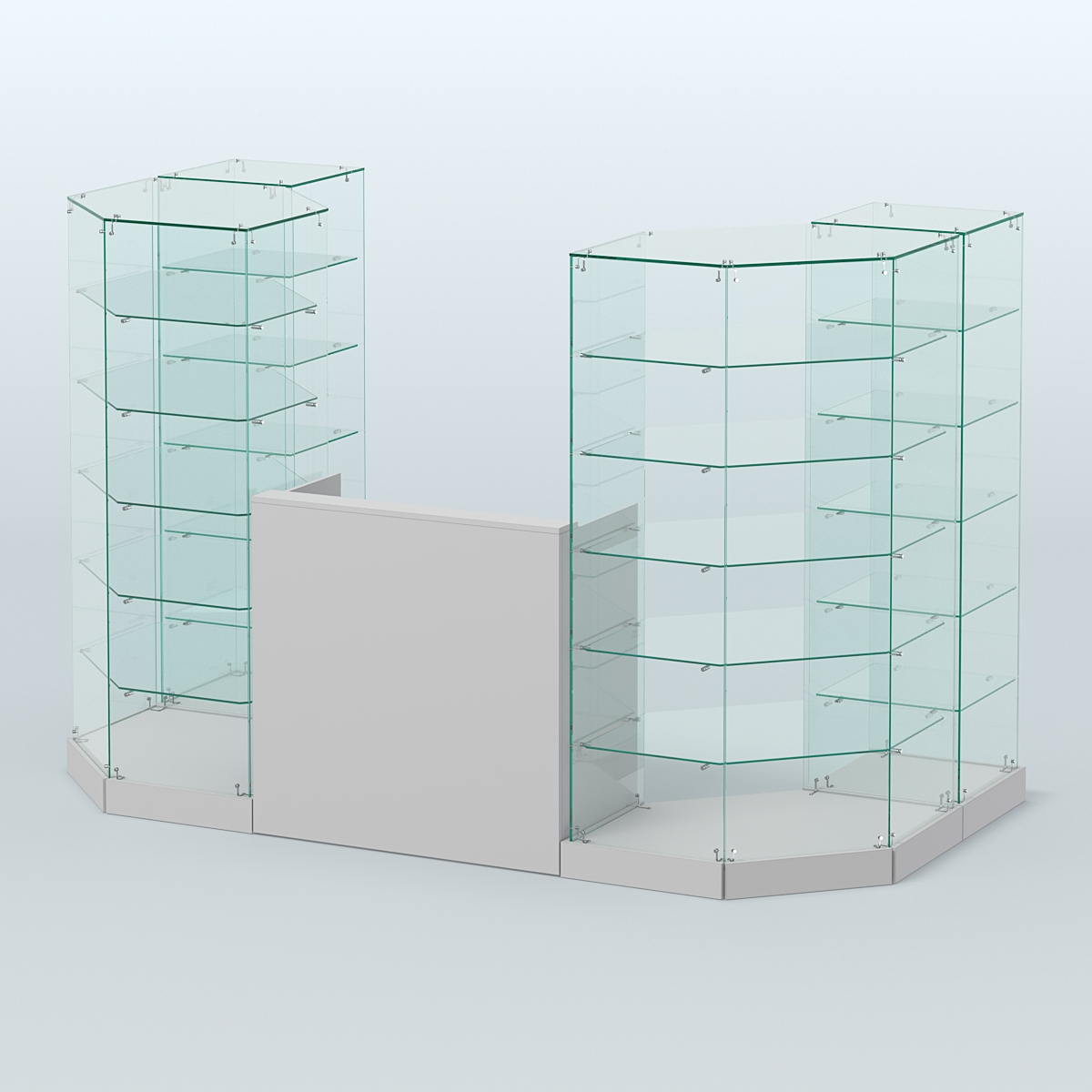 Торговый стеклянный павильон Абсолют №8 (открытый) (3 кв.м) Серый