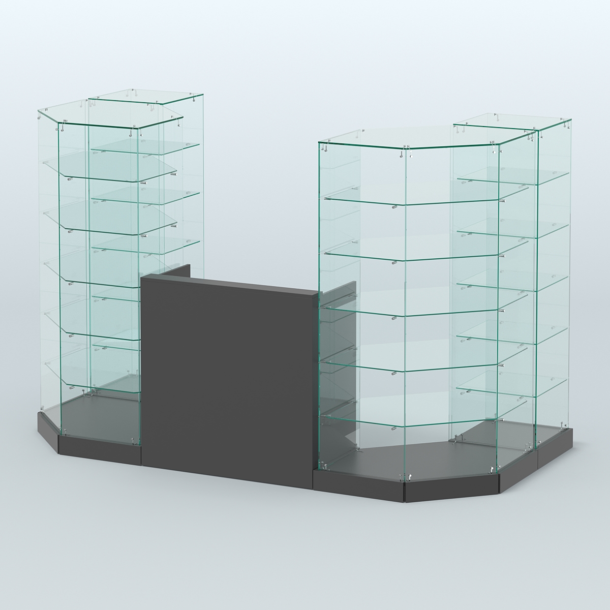 Торговый стеклянный павильон Абсолют №8 (открытый) (3 кв.м) Черный