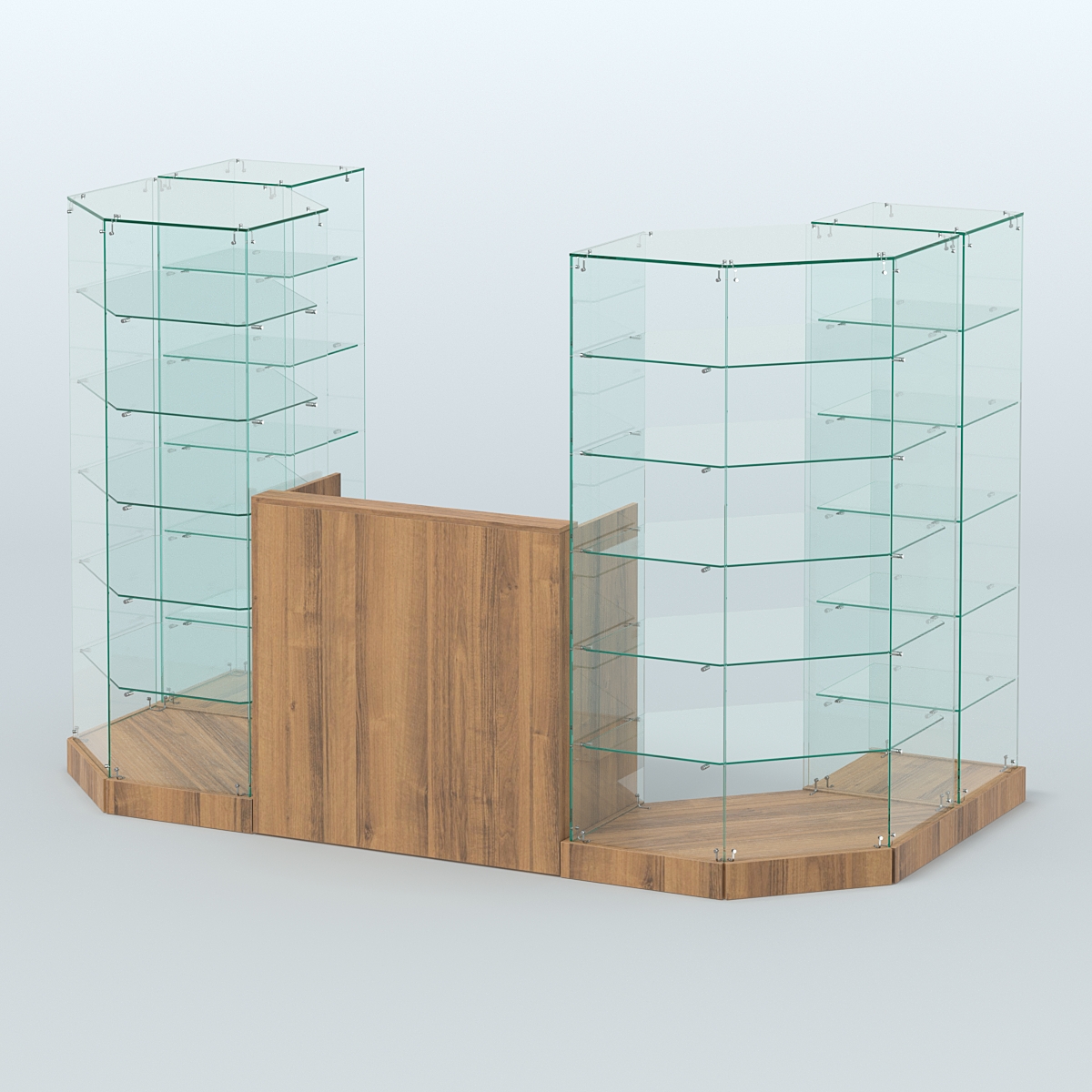 Торговый стеклянный павильон Абсолют №8 (открытый) (3 кв.м) Орех