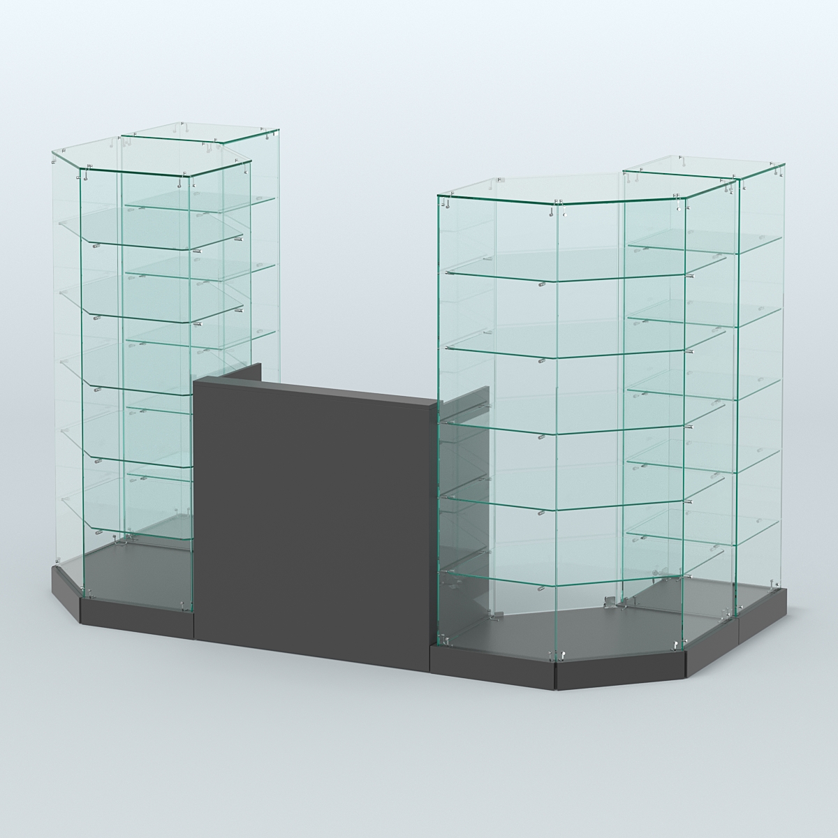 Торговый стеклянный павильон Абсолют №8а (закрытый) (3 кв.м) Дуб Венге