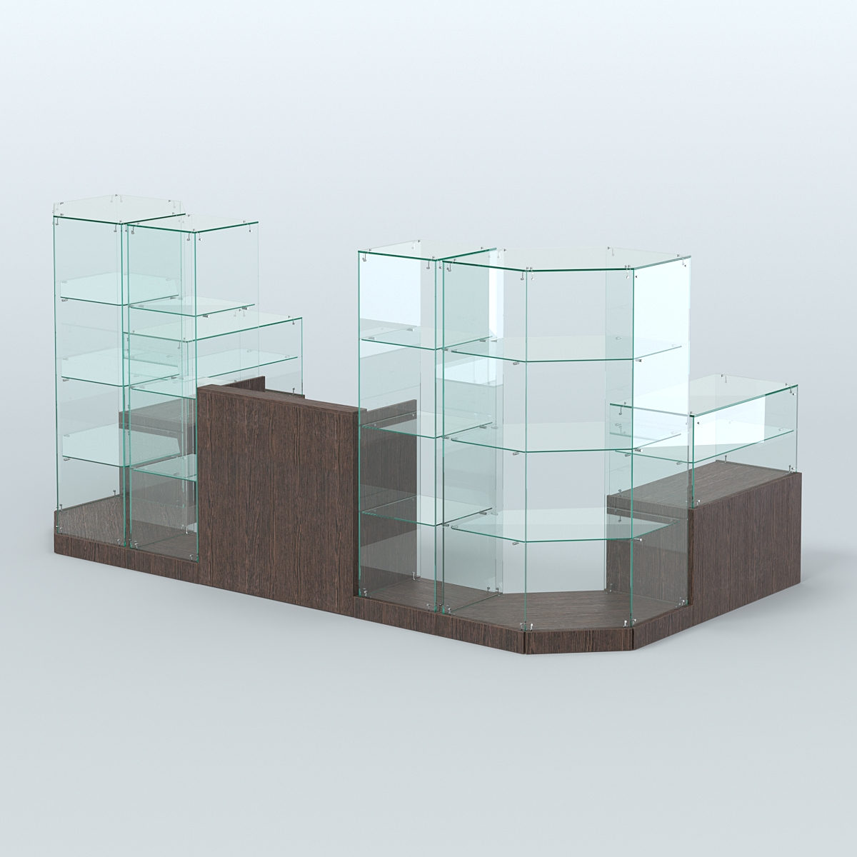 Торговый стеклянный павильон Абсолют №11 (открытый) (5, 64 кв.м) Дуб Венге