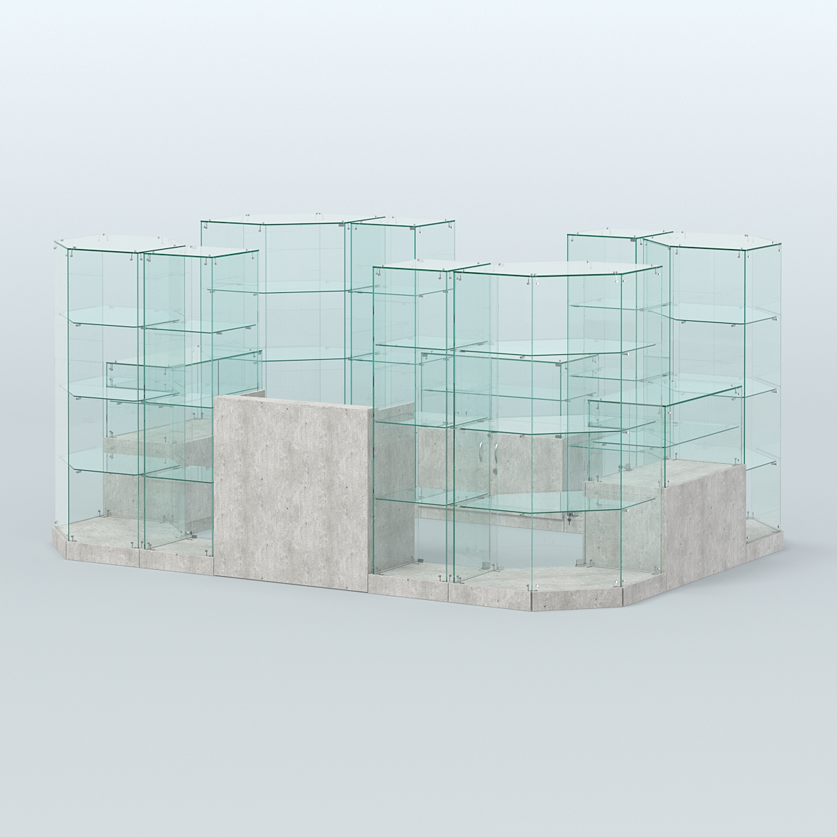 Торговый стеклянный павильон Абсолют №12а (закрытый) (8, 26 кв.м) Метрополитан Грей