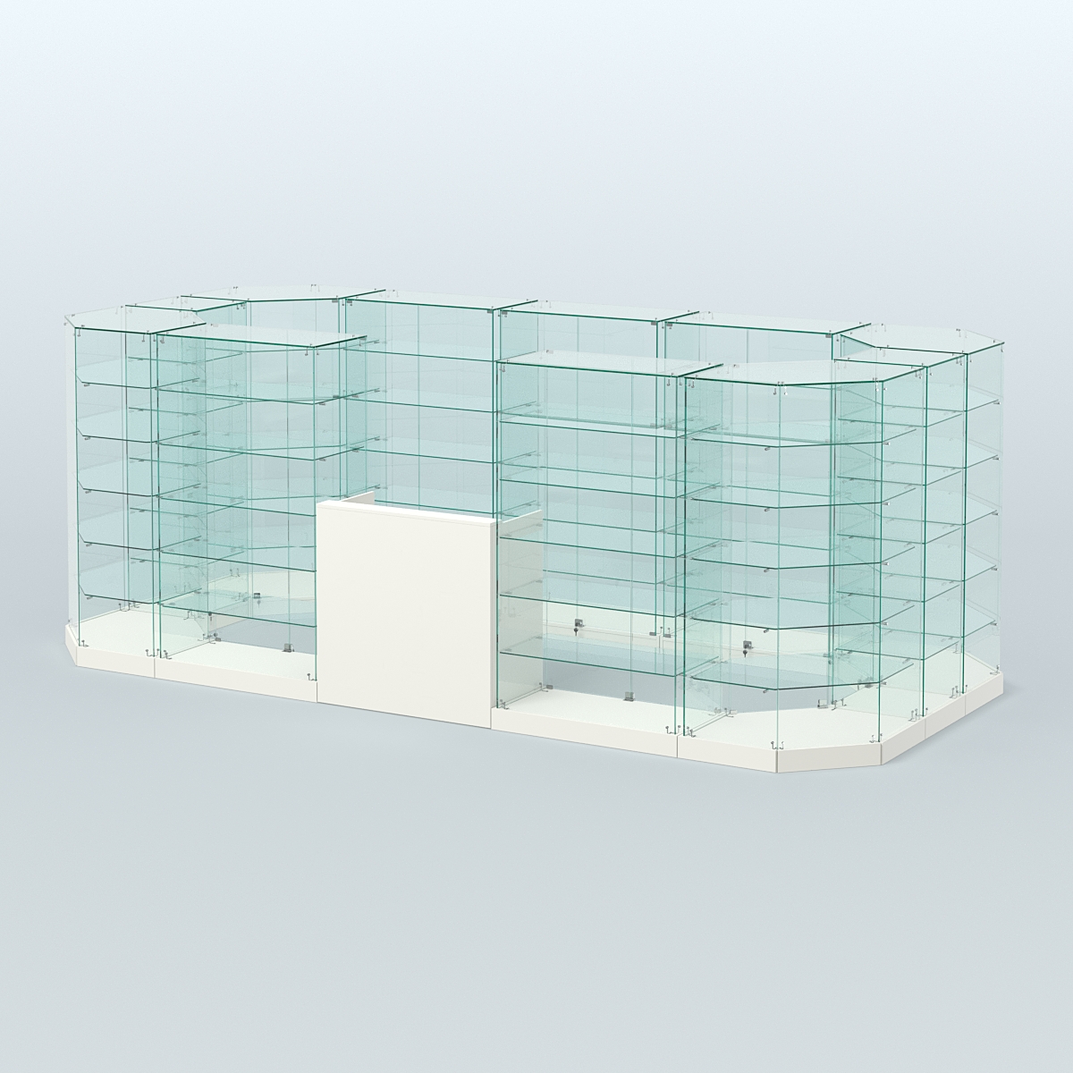 Торговый стеклянный павильон Абсолют №13а (закрытый) (8, 56 кв.м) Белый