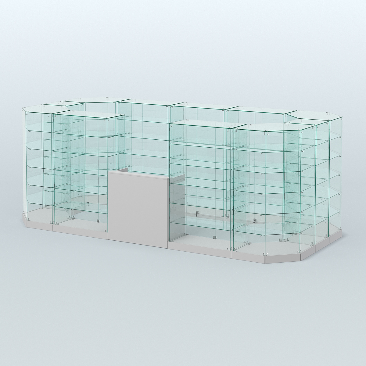 Торговый стеклянный павильон Абсолют №13а (закрытый) (8, 56 кв.м) Серый