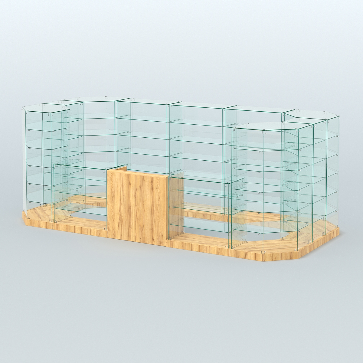 Торговый стеклянный павильон Абсолют №14 (открытый) (8, 56 кв.м) Дуб Золотистый