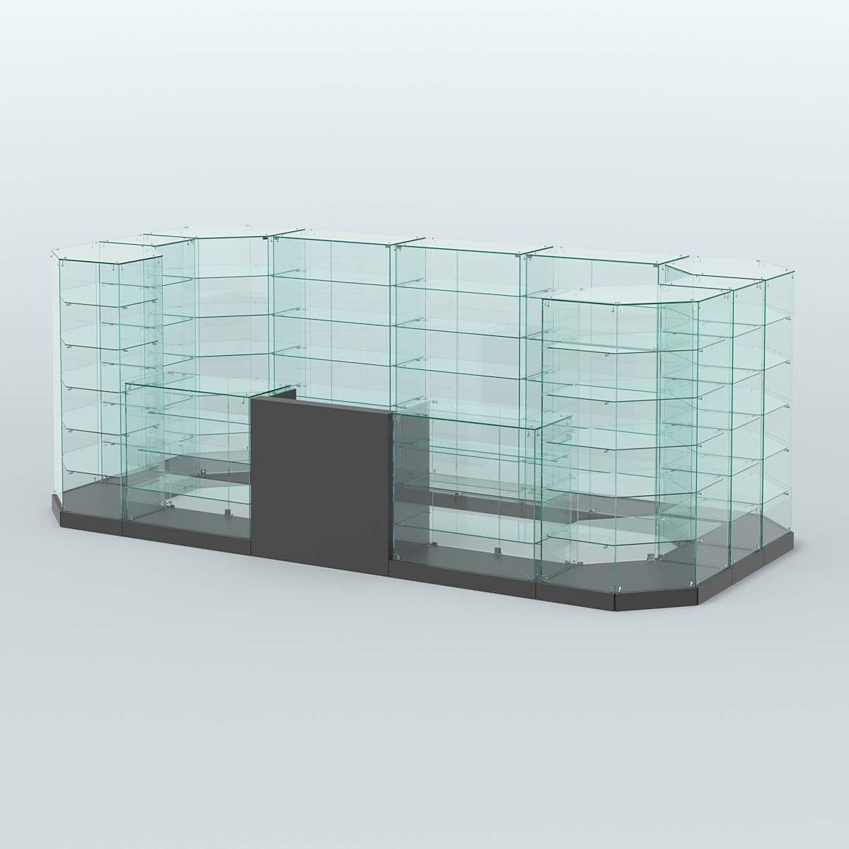 Торговый стеклянный павильон Абсолют №14а (закрытый) (8, 56 кв.м) Черный