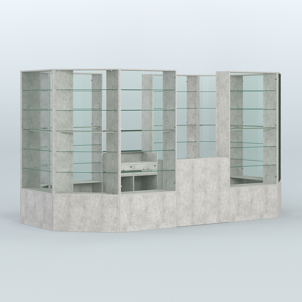 Островной торговый павильон из ДСП СЭСП №6 (8, 55 кв.м) Метрополитан Грей