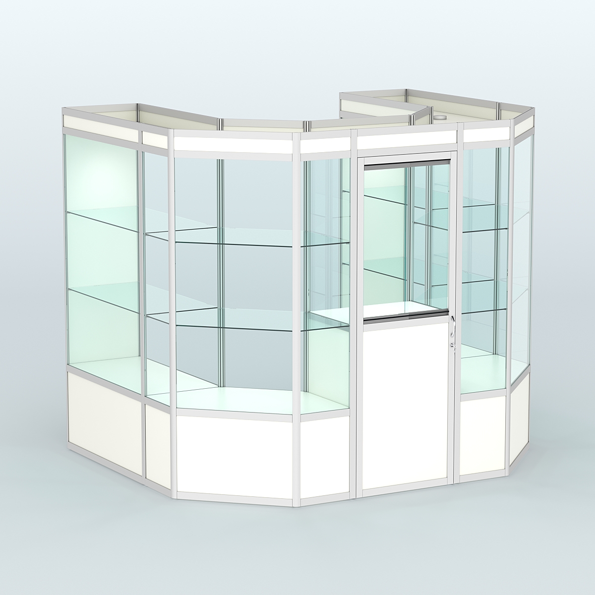 Павильон из профиля пристенный №3а ( 4,32 кв. м) Белый