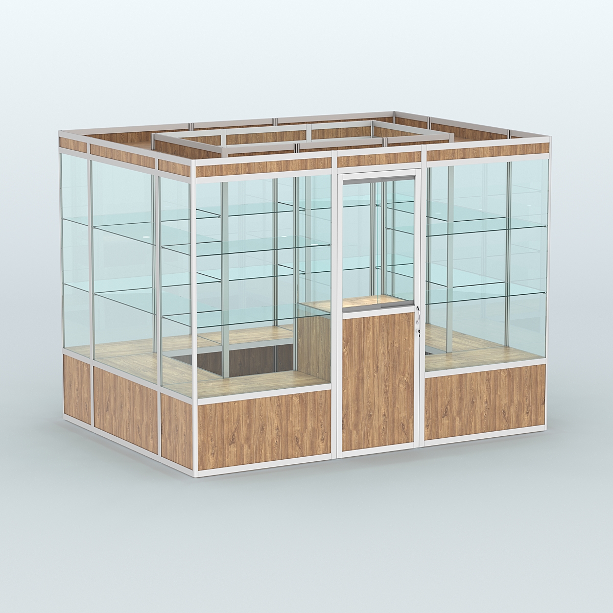 Павильон из профиля островной №1а Дуб Канзас коричневый