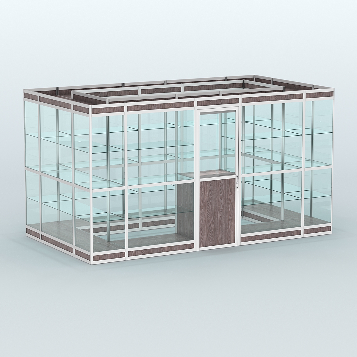 Павильон из профиля островной №2в Ясень Анкор темный