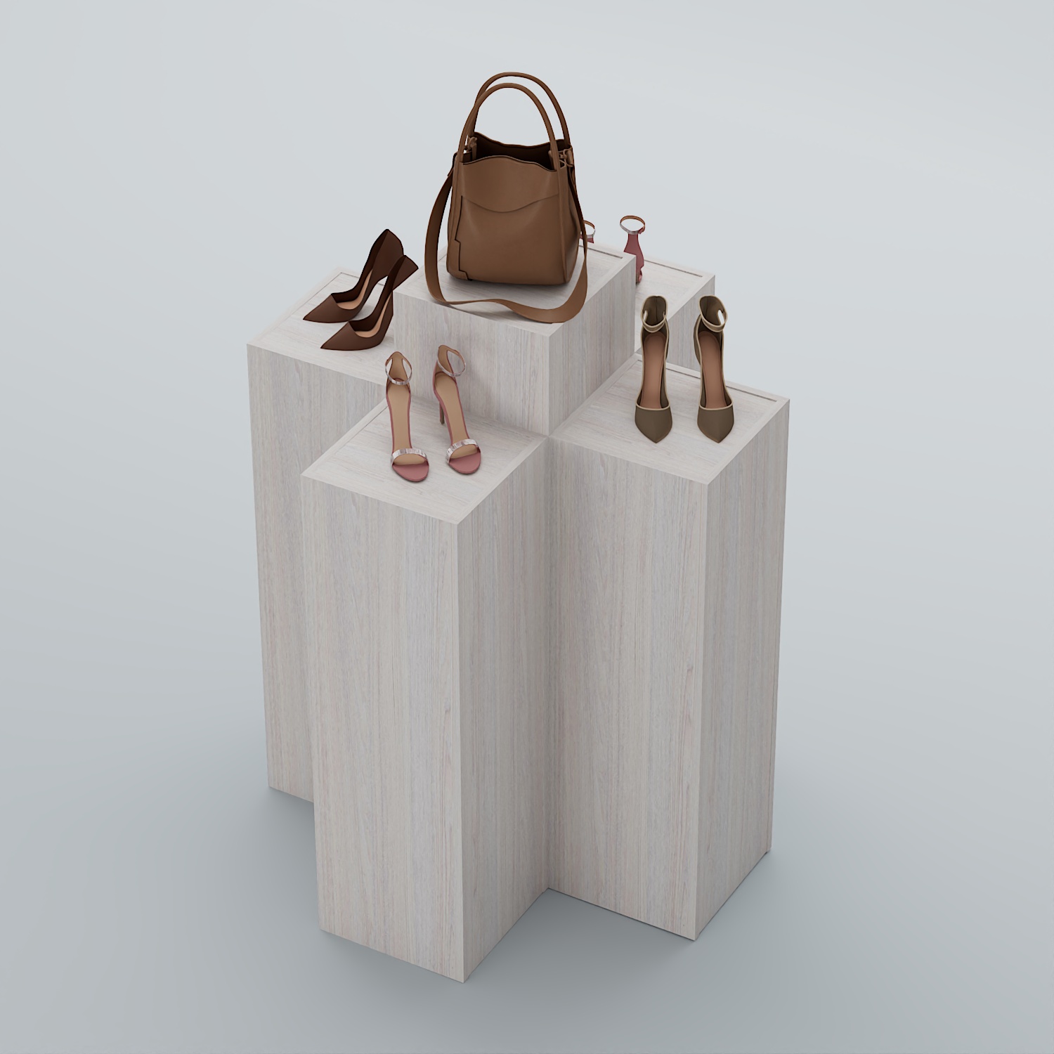 Демо-стенд Ступени-Крест №1 Ясень Анкор светлый