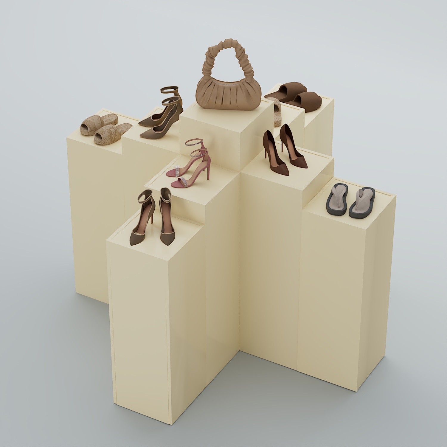 Демо-стенд Ступени-Крест №2 Крем Вайс