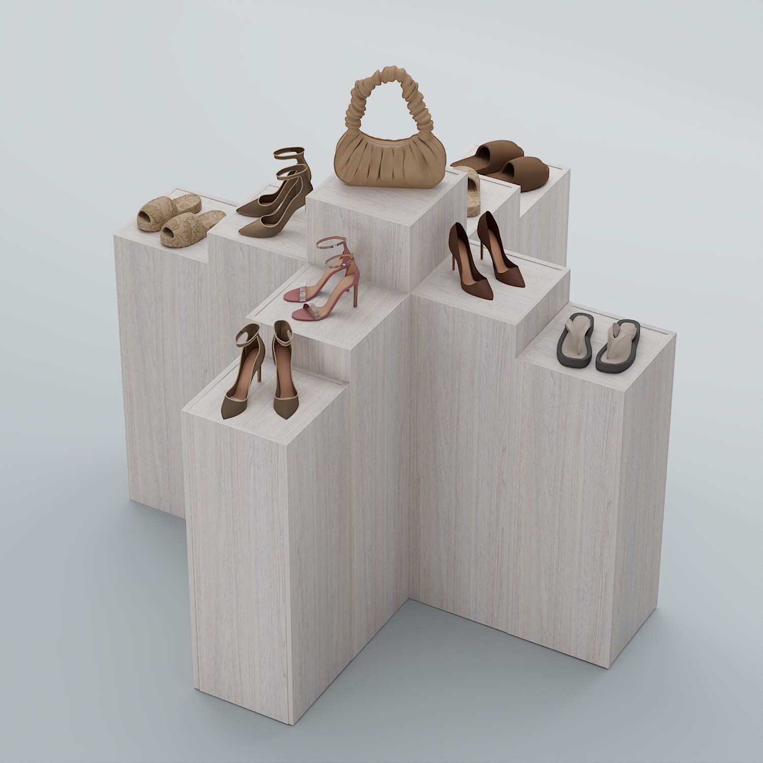 Демо-стенд Ступени-Крест №2 Ясень Анкор светлый