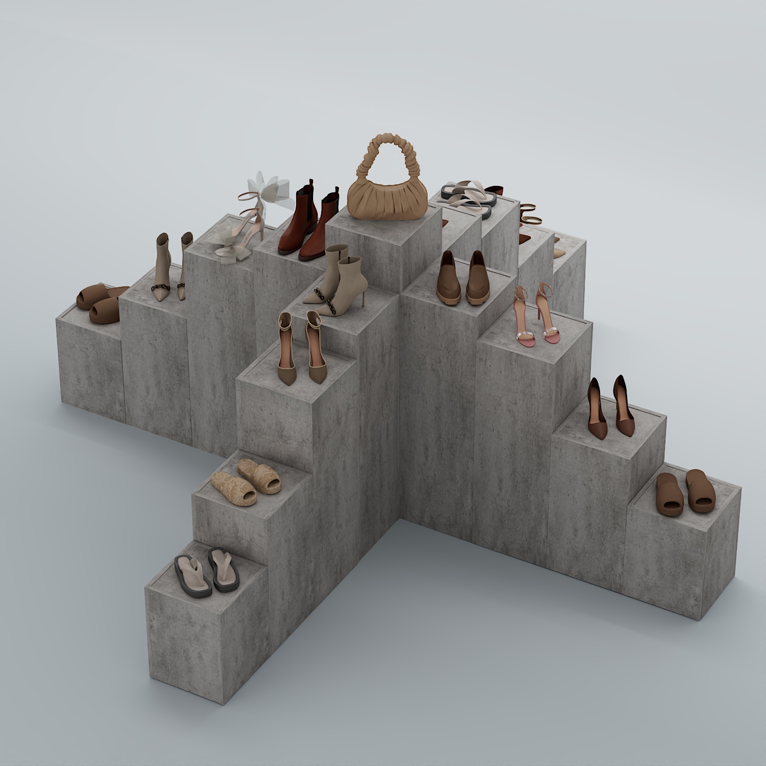 Демо-стенд Ступени-Крест №4 Бетон Чикаго светло-серый F186 ST9