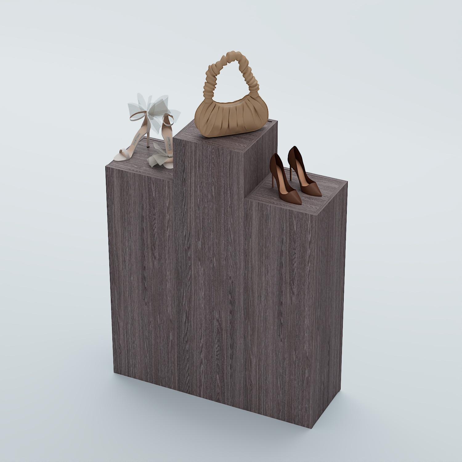 Демо-стенд Ступени-Пирамида №1 Ясень Анкор темный