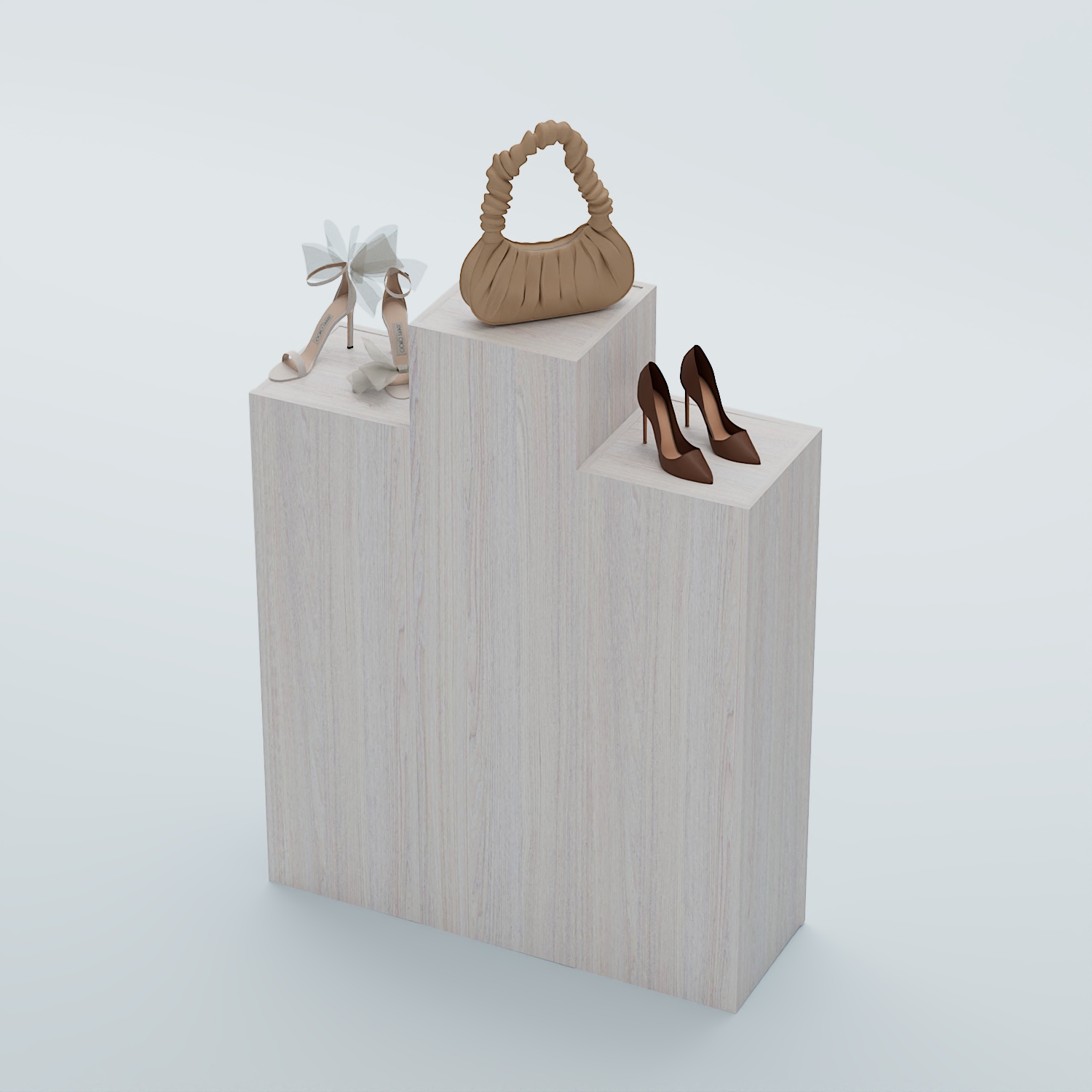 Демо-стенд Ступени-Пирамида №1 Ясень Анкор светлый