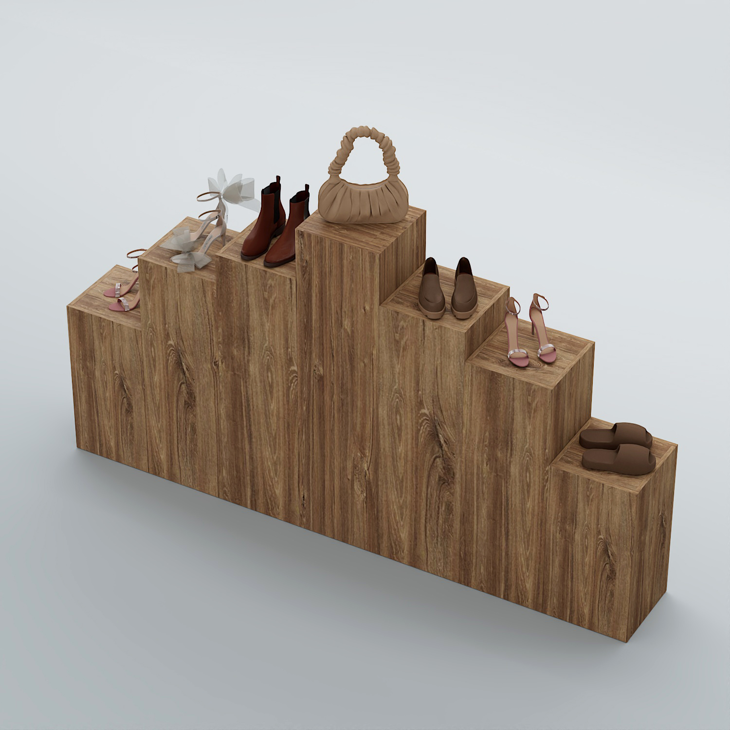 Демо-стенд Ступени-Пирамида №3 Дуб Канзас коричневый