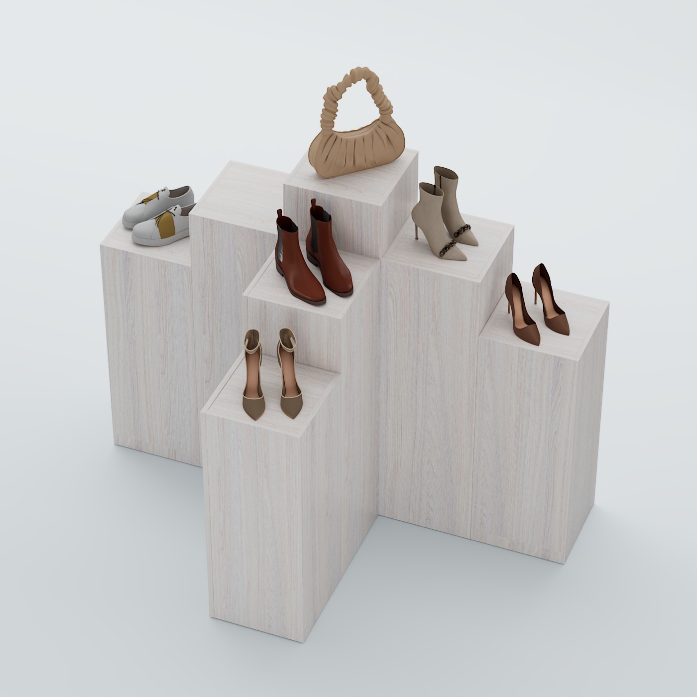 Демо-стенд Ступени Т-обр №2 Ясень Анкор светлый