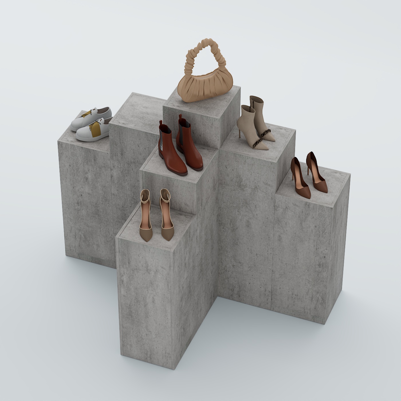 Демо-стенд Ступени Т-обр №2 Бетон Чикаго светло-серый F186 ST9