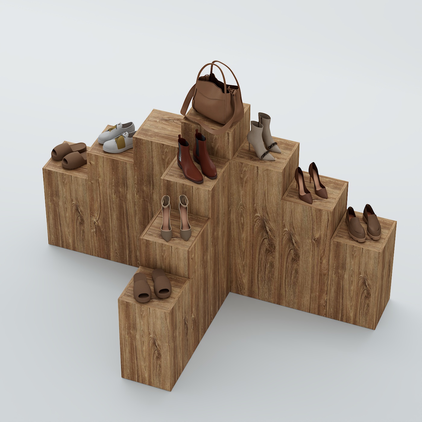 Демо-стенд Ступени Т-обр №3 Дуб Канзас коричневый