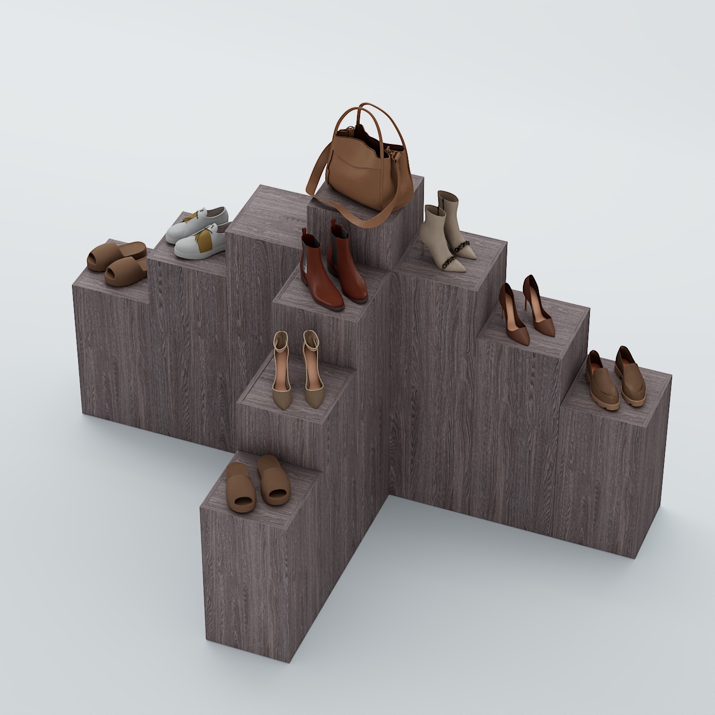 Демо-стенд Ступени Т-обр №3 Ясень Анкор темный