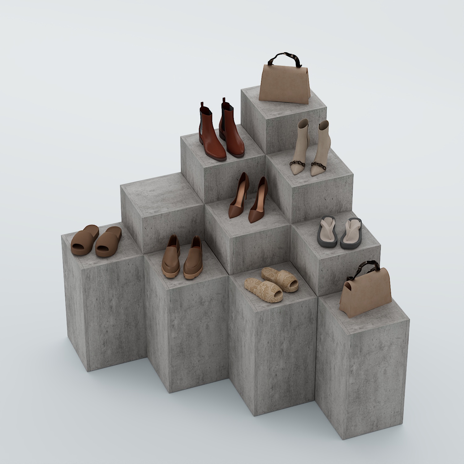 Демо-стенд Ступени-Шаг №4 Бетон Чикаго светло-серый F186 ST9