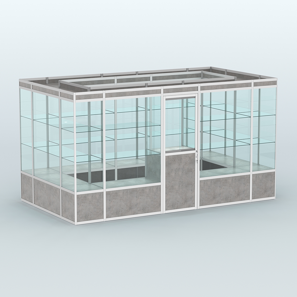 Павильон из профиля островной №2а Бетон Чикаго светло-серый F186 ST9