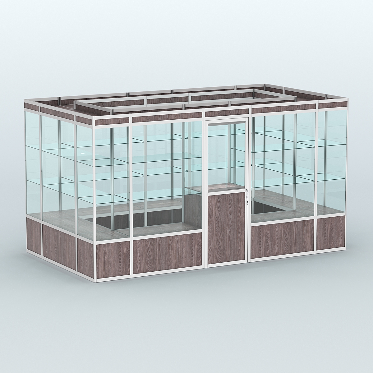 Павильон из профиля островной №2а Ясень Анкор темный