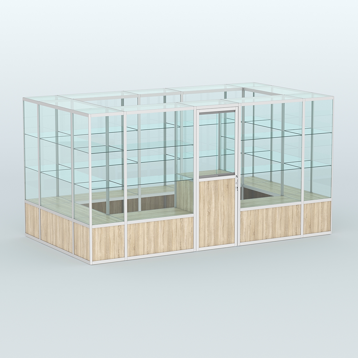 Павильон из профиля островной №2б Дуб Сонома