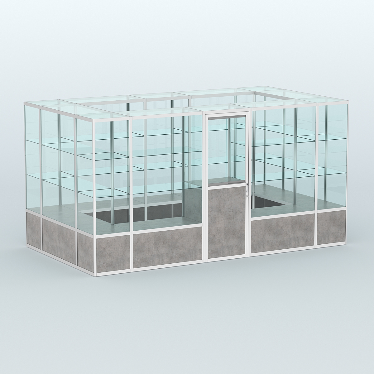 Павильон из профиля островной №2б Бетон Чикаго светло-серый F186 ST9