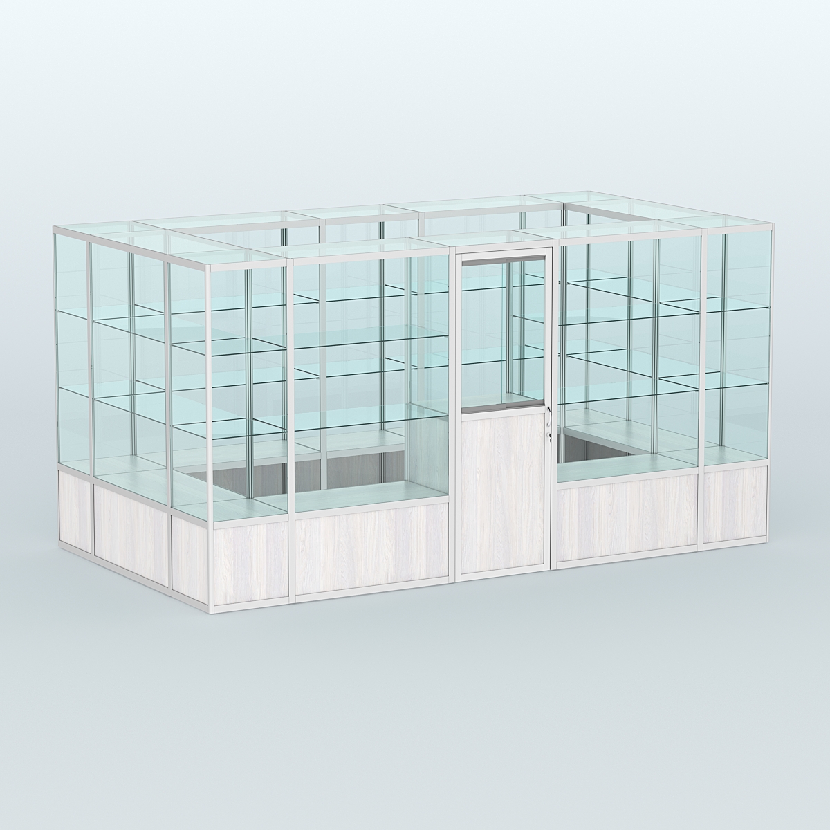 Павильон из профиля островной №2б Ясень Анкор светлый