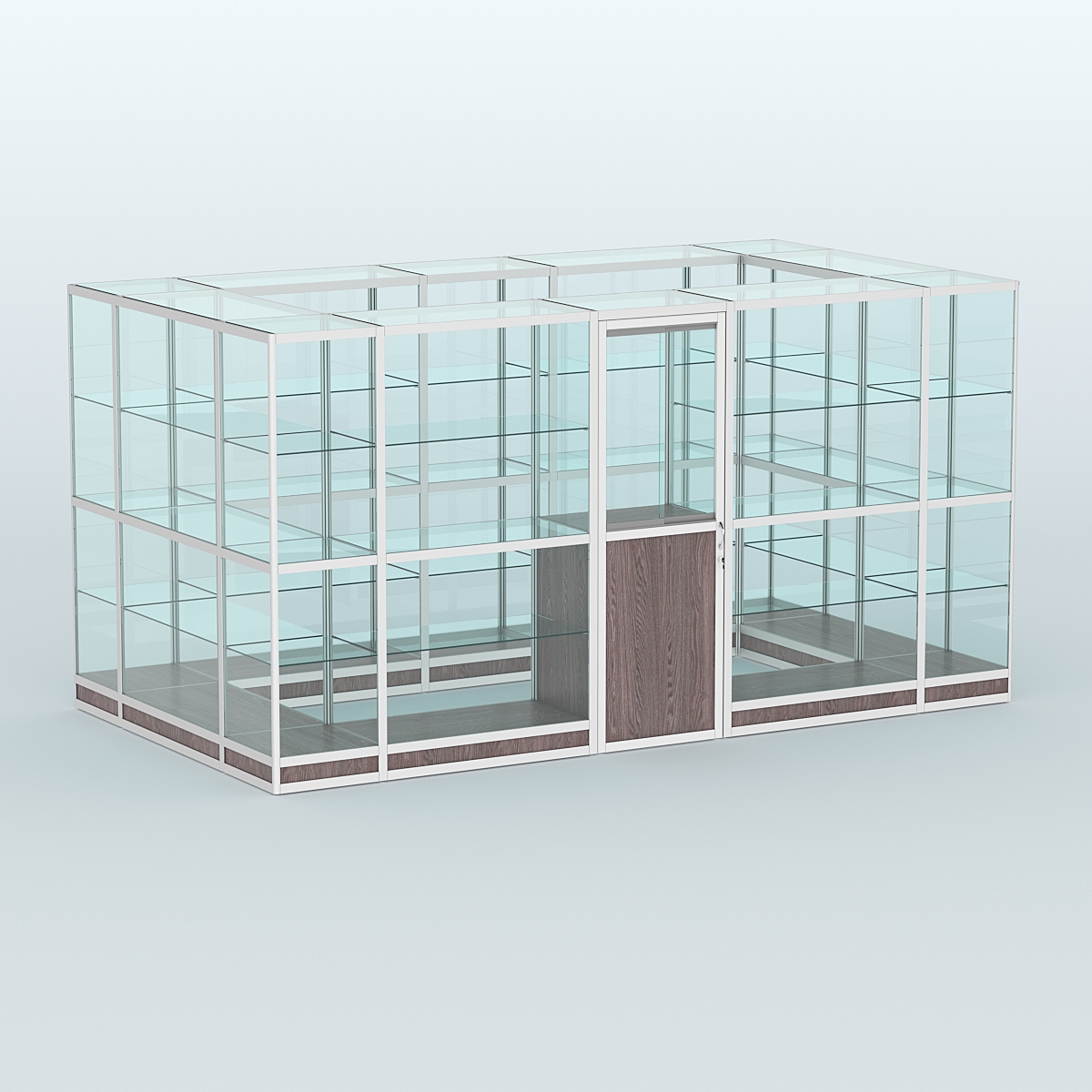 Павильон из профиля островной №2г Ясень Анкор темный