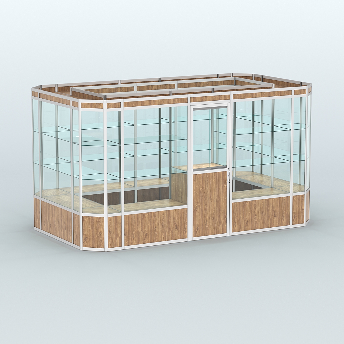 Павильон из профиля островной №3а Дуб Канзас коричневый