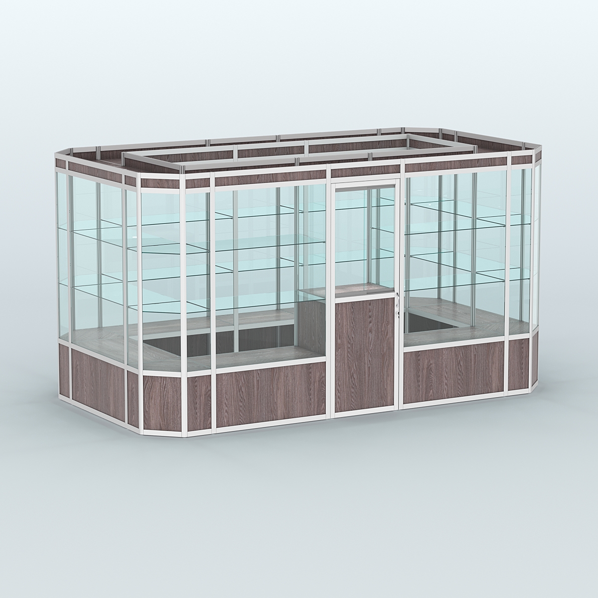 Павильон из профиля островной №3а Ясень Анкор темный