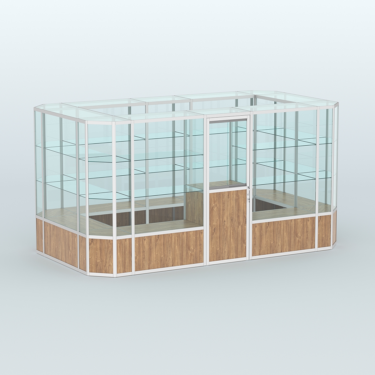 Павильон из профиля островной №3б Дуб Канзас коричневый