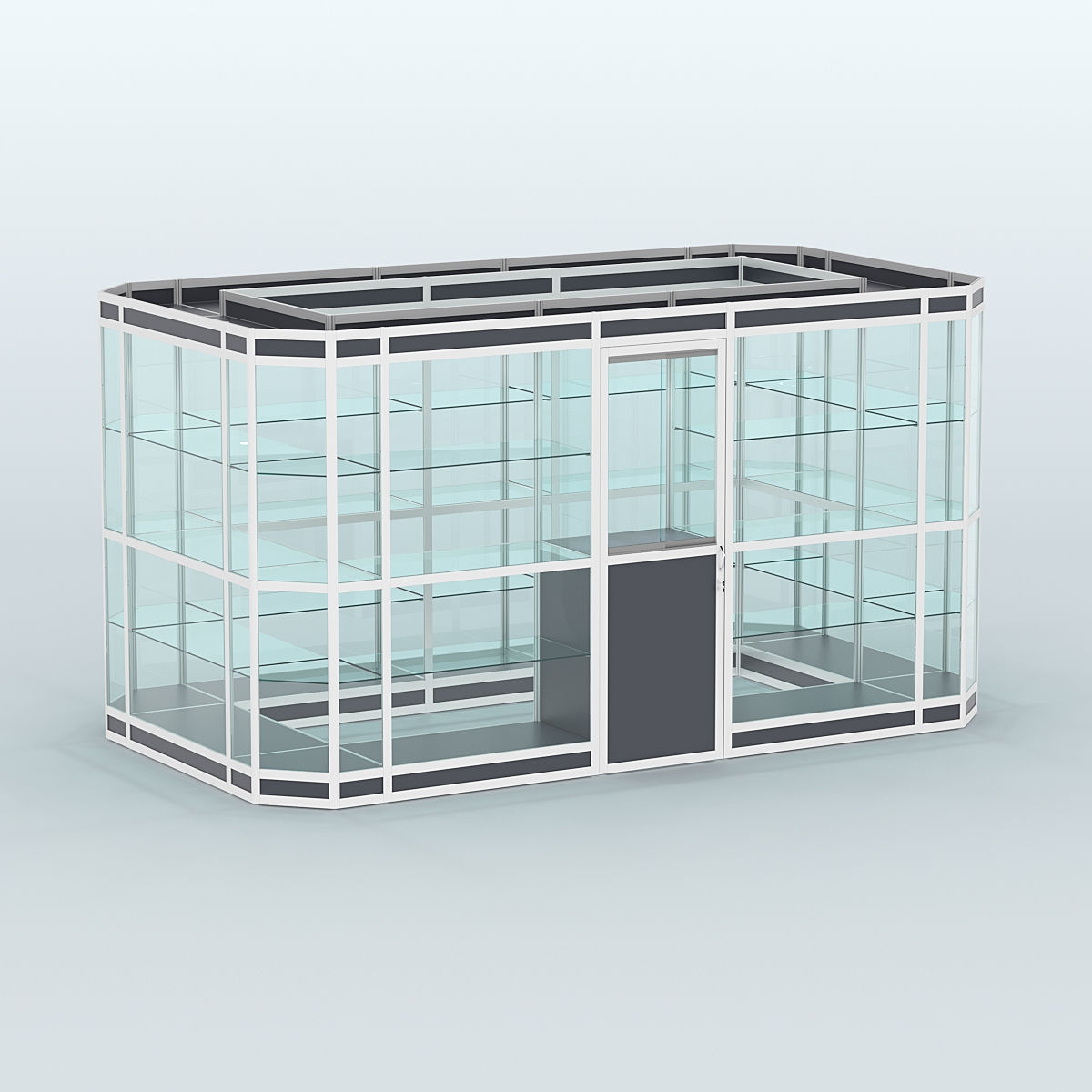 Павильон из профиля островной №3в Антрацит